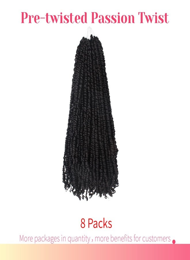 BOHOBABE Pre-twisted Passion Twist Crochet Hair 24 Inch Pre-looped Long Crochet Braiding Hair 8 Packs Soft Bohemian Twists (1B) - Image 2