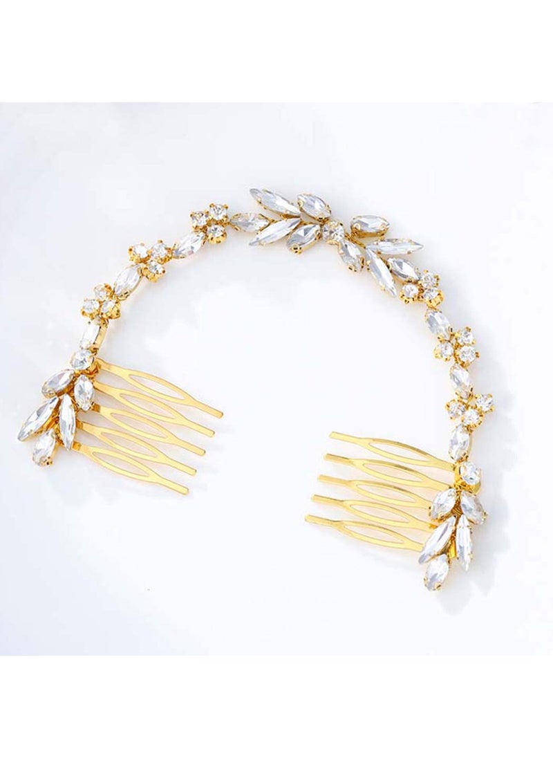 Unicra Unicra Wedding Crystal Hair Combs Bridal Headpieces Wedding Hair Accessories for Brides Gold 