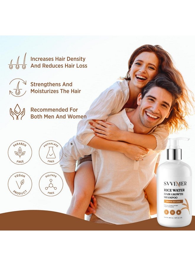 Svvimer Rice Water Hair Growth Shampoo - Thickening Shampoo with Biotin for Hair Loss and Thinning Hair - Sulfate Free for Women and Men 10 Fl Oz (Pack of 1) - Image 2