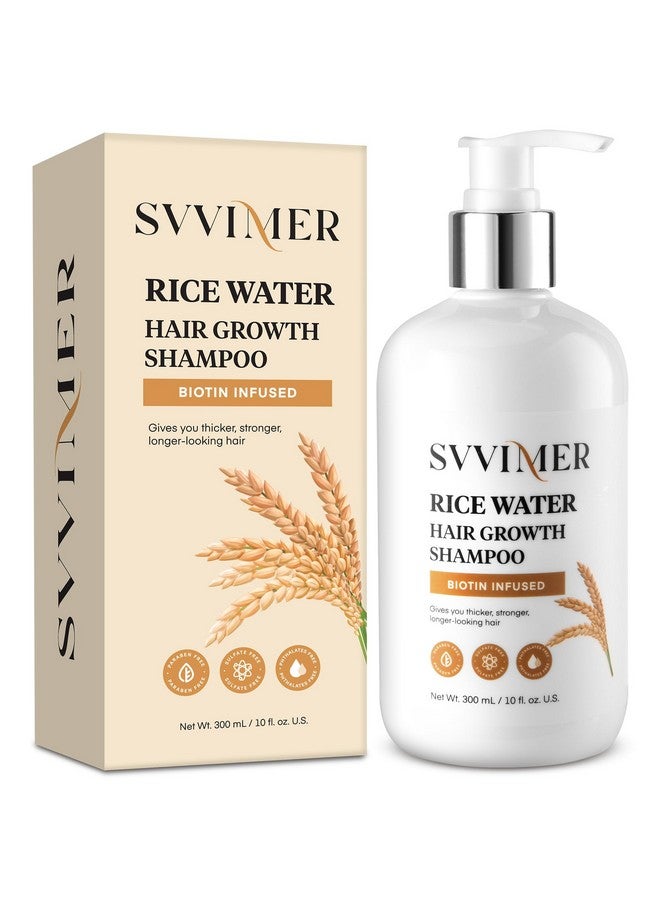 Svvimer Rice Water Hair Growth Shampoo - Thickening Shampoo with Biotin for Hair Loss and Thinning Hair - Sulfate Free for Women and Men 10 Fl Oz (Pack of 1) - Image 1
