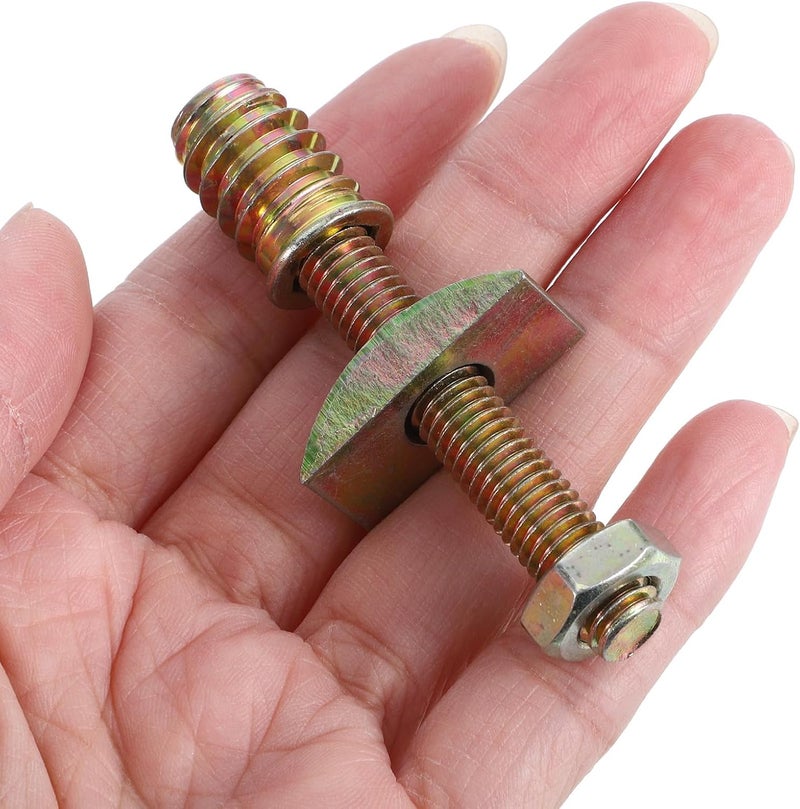 8 Sets Bed Frame Hardwares M8 Threaded Bolt Connectors Semi-Crescent Washers Universal Crib Screws Replacement Kit for Headboard and Bed Parts - Image 3