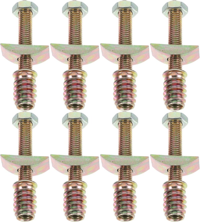 8 Sets Bed Frame Hardwares M8 Threaded Bolt Connectors Semi-Crescent Washers Universal Crib Screws Replacement Kit for Headboard and Bed Parts - Image 1