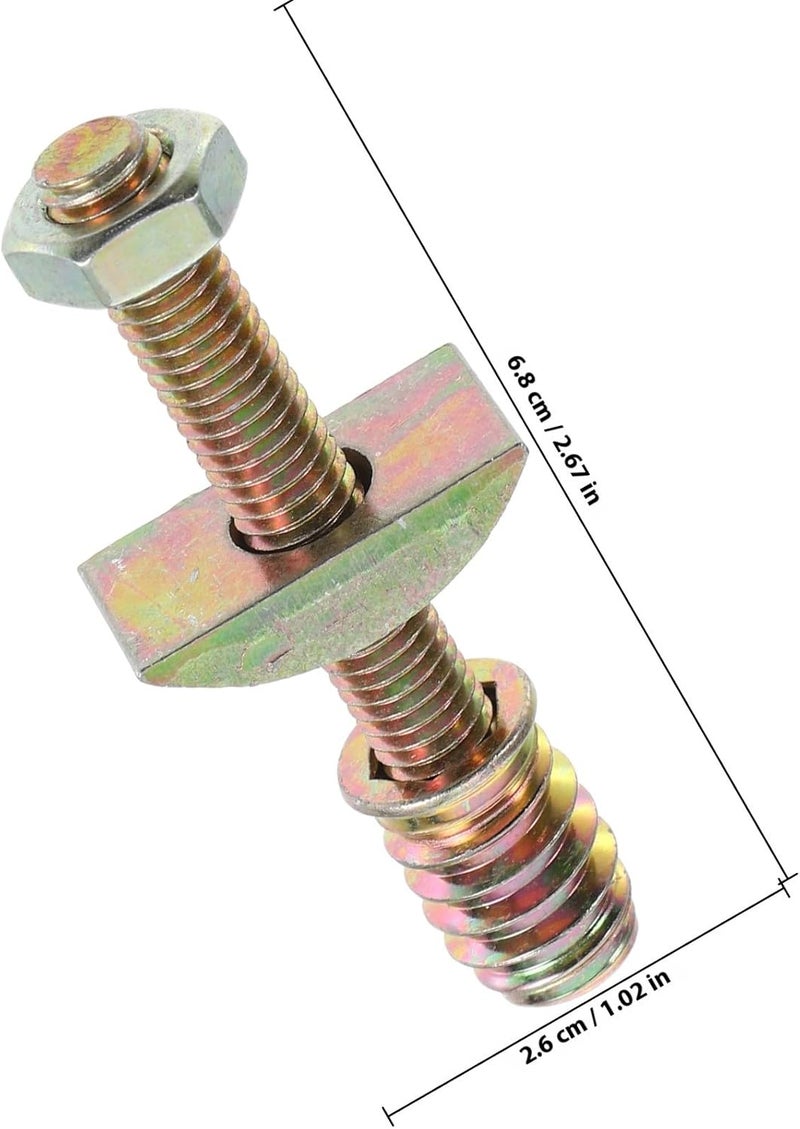 8 Sets Bed Frame Hardwares M8 Threaded Bolt Connectors Semi-Crescent Washers Universal Crib Screws Replacement Kit for Headboard and Bed Parts - Image 2