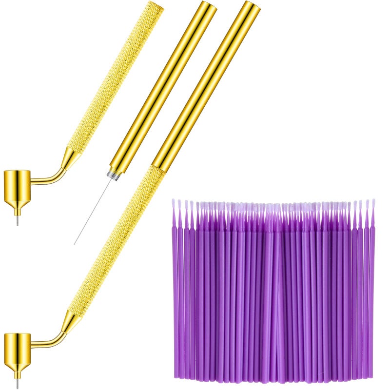 Tondiamo تونديامو 100 عبوة فرشاة طلاء 0.5 مم قلم إصلاح قلم كاتب ذهبي قلم تطبيق الطلاء قلم تفاصيل سائل قلم تطبيقات دقيقة للتصليح السيارات خدش السيارات - Image 1