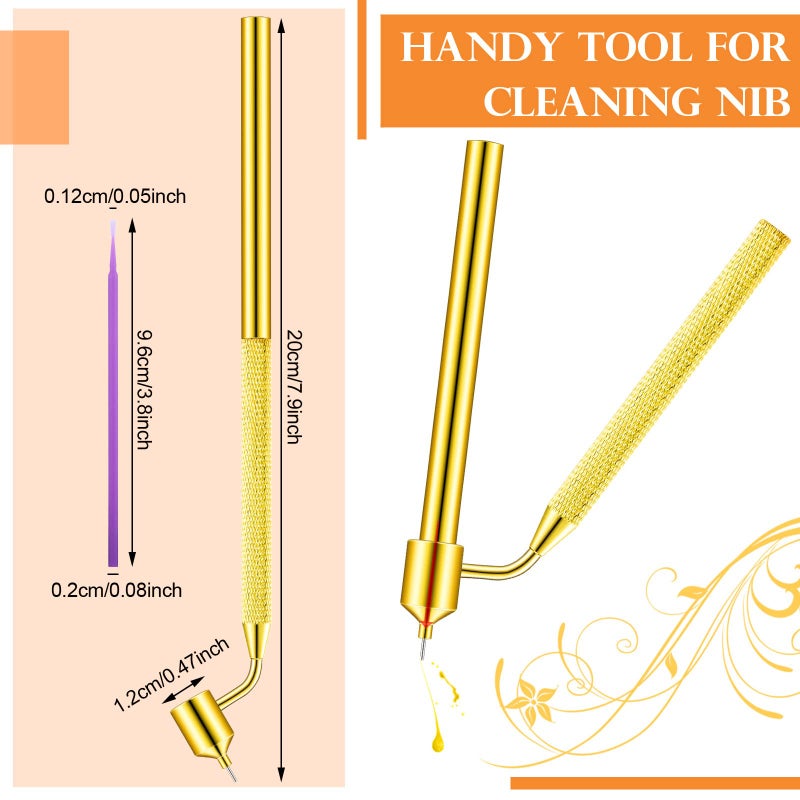 Tondiamo تونديامو 100 عبوة فرشاة طلاء 0.5 مم قلم إصلاح قلم كاتب ذهبي قلم تطبيق الطلاء قلم تفاصيل سائل قلم تطبيقات دقيقة للتصليح السيارات خدش السيارات - Image 2