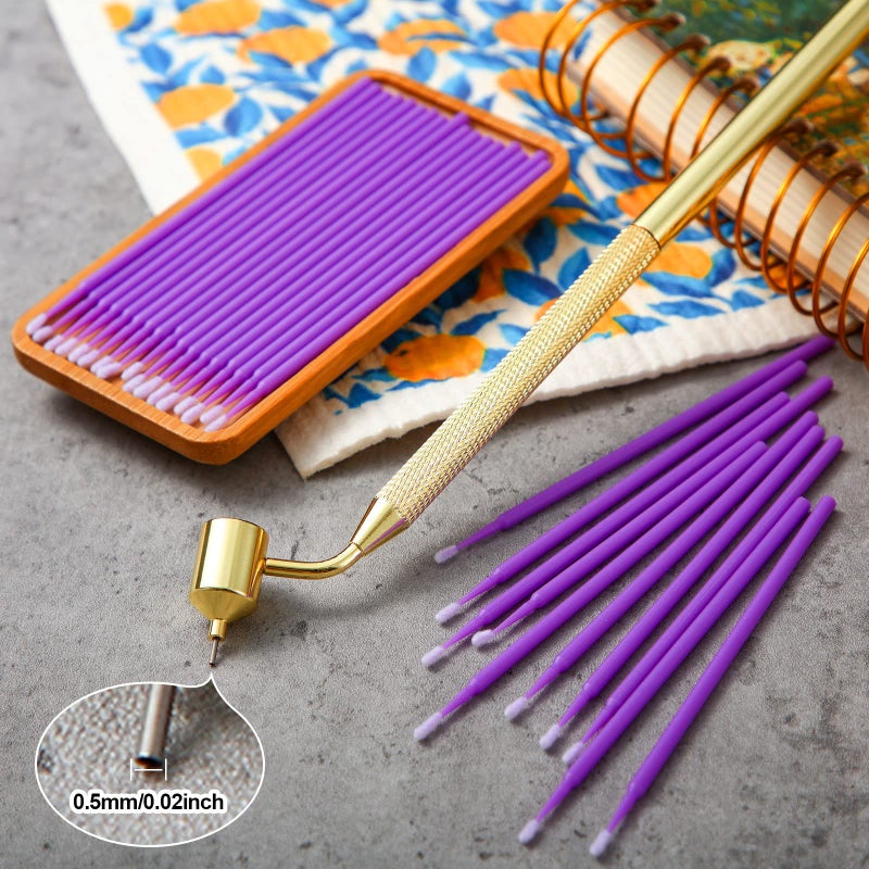 Tondiamo تونديامو 100 عبوة فرشاة طلاء 0.5 مم قلم إصلاح قلم كاتب ذهبي قلم تطبيق الطلاء قلم تفاصيل سائل قلم تطبيقات دقيقة للتصليح السيارات خدش السيارات - Image 4