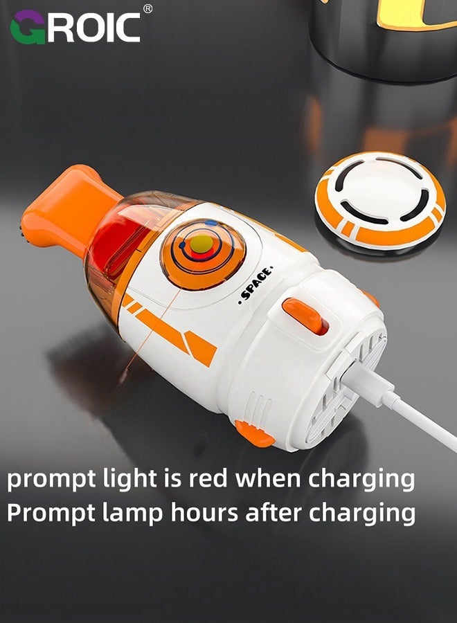 جرويك مكنسة يدوية، كرتونية على شكل صاروخ، تنظيف متعدد الوظائف لسطح المكتب أيضًا لإزالة الحطام، فوضى الورق وشعر الحيوانات - Image 5