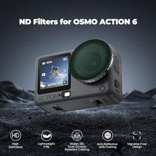 Freewell ND8 ND16 ND32 ND64 Standard Day Filter Set for DJI Osmo Action 6 Essential for Daylight Filming - Image 3