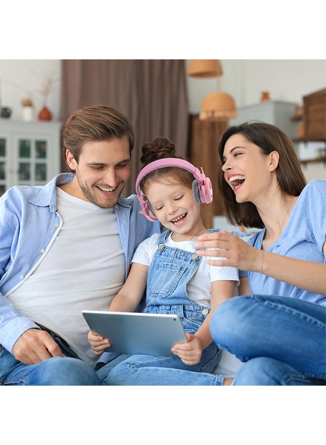 Gecomo Kids Bluetooth Headphones, Cat Ear Bluetooth Headphones with Microphone, Cute Noise Cancelling Toddler Headphones Wireless for Teens (Pink) - Image 5