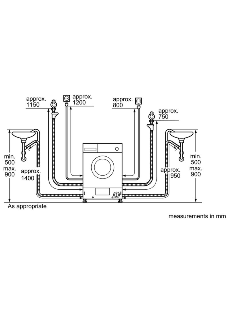 بوش غسالة ملابس أوتوماتيكية 7 kg 2300 W WKD28351GC أبيض - Image 2