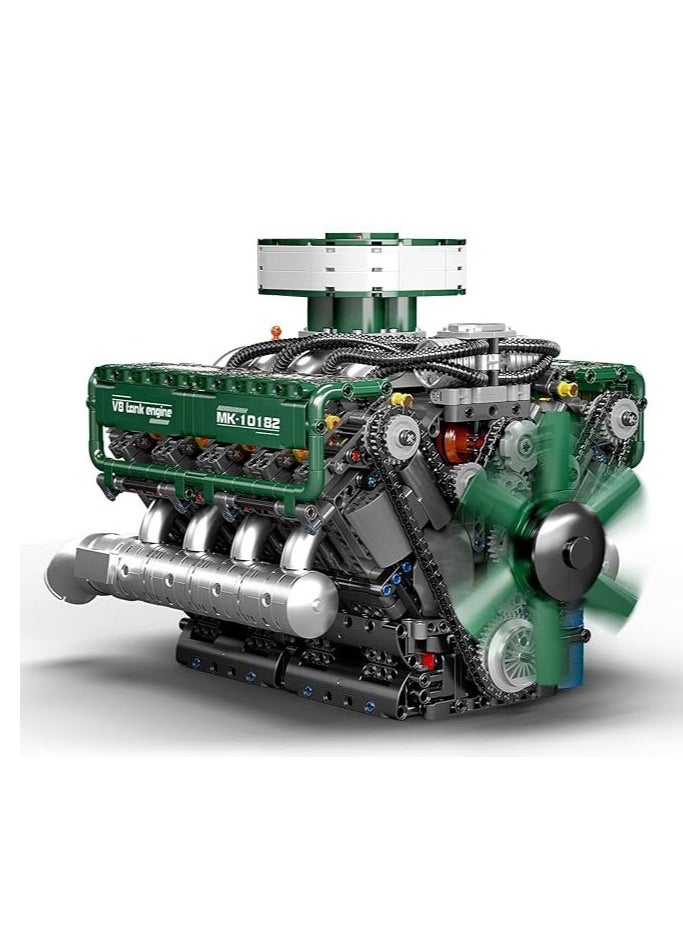 mould king 10182 V8 Engine Building Blocks Sets, MOC V8 Tank Engine Model Kit with Motor, Collectable 8-Cylinder Combustion Car Engine Model Toys for Kids/Adults (2250+PCS)  - Image 2