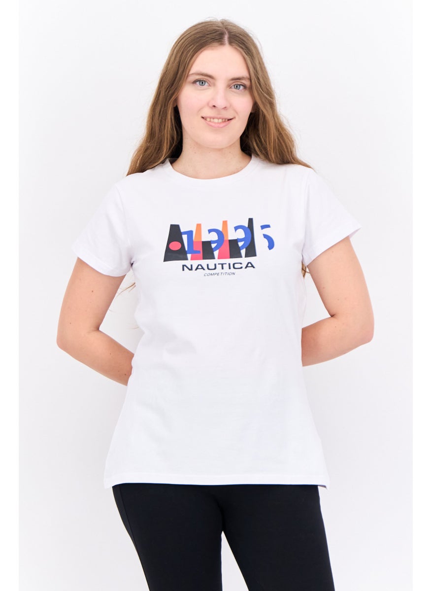 Nautica Competition - Women Sportswear Fit  Short Sleeves Training T-Shirt, White - Image 1