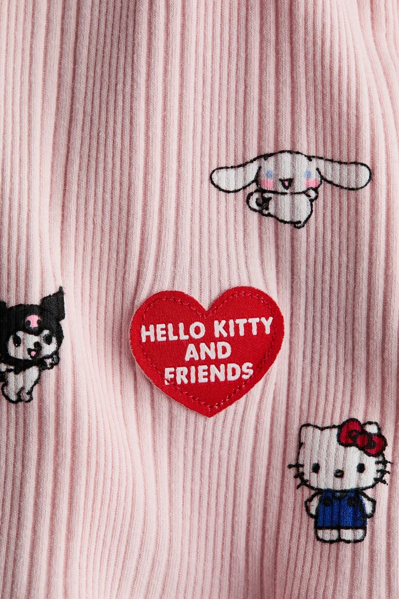 H&M Ribbed printed top