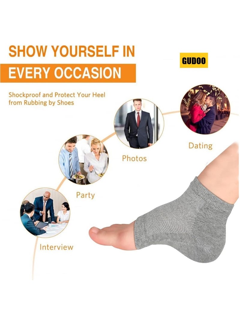 GUDOO 1 Pair Height Max Socks Height Max Insoles Invisible Height Increase Insole Invisible Shoe Lift Heel Pads Gel Shoe Inserts Shoe Insert Height Increase Socks for Women Men - Image 3