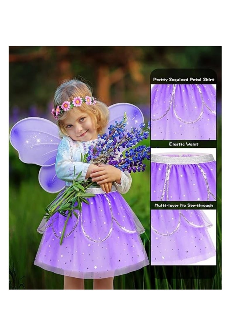 DAILYCHIC Kids Princess Dress Up Clothes, Girls Dressup Costumes, Tutu Skirt, Butterfly Wings, Princess Shoes Princess Dresses for Girl 3-8 Chrirstmas Halloween Birthday Party - Image 3