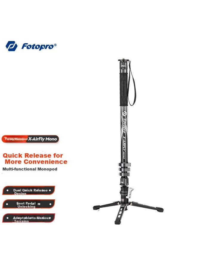 Fotopro Fotopro Flying-1 Monopod With Quick Release Design, Foot Pedal Unlock, 32mm Carbon Fiber Camera Monopod, Original Carbon Ash  - Image 2
