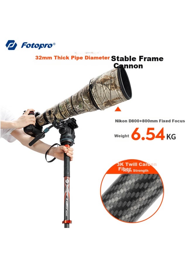 Fotopro Fotopro Flying-1 Monopod With Quick Release Design, Foot Pedal Unlock, 32mm Carbon Fiber Camera Monopod, Original Carbon Ash  - Image 5