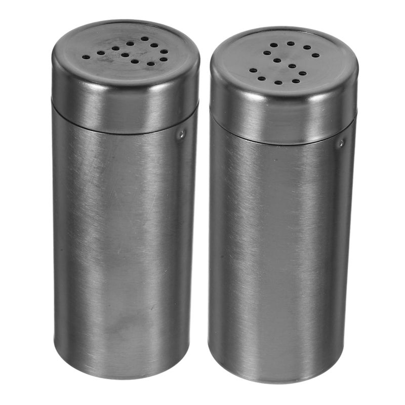 2Pcs Stainless Steel Spice Shaker Set Salt Pepper Dispenser for Home Kitchen Outdoor - Image 2