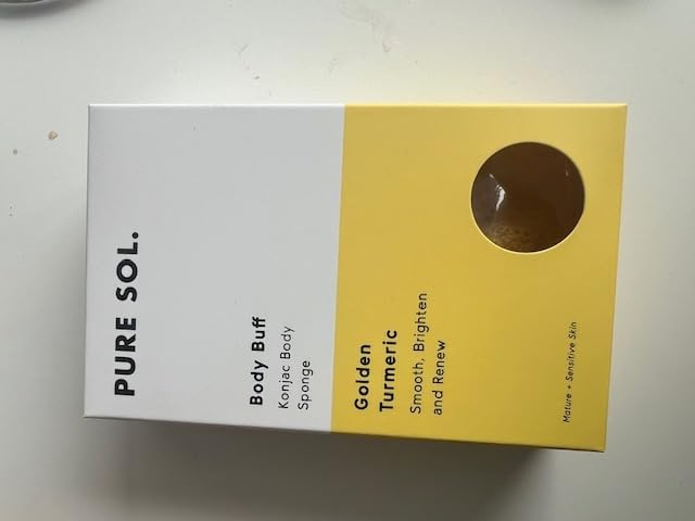 pureSOL Pure SOL. Konjac Exfoliating Bath Sponge - Turmeric Exfoliating Sponge – Konjac Sponge for Brightening - Deep Cleansing, Clean Pores, Remove Impurities - 100% Natural and Good for All Skin Types - Image 4