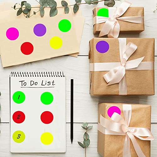 Well Tile 2 Inch Color-Code Labels Round Circle Stickers for Color Coding - Fluorescent Pink Christmas Inventory Labels Moving Stickers for Labeling Warehouse Classroom Office Food Service and Medical 500 Pcs - Image 4