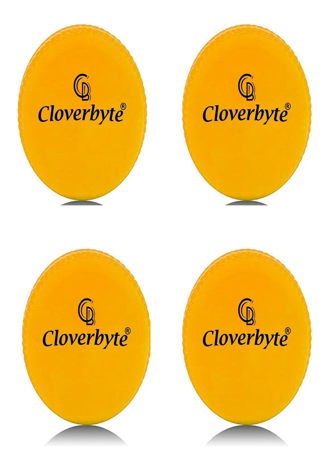 CLOVERBYTE Yellow Cricket Wind Balls (Pack of 4) Cricket Ball Cricket Synthetic Ball - Image 1