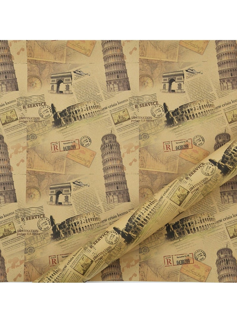 6 Sheets Gift Wrapping Paper With Accessories,Holiday Gift Wrapping Paper,Birthday Gift Box Gift Wrapping DIY,Gift Wrapping Paper for Birthday,Holiday,Wedding Party,Kids Gift Wrapping(70cmX50cm) - Image 3