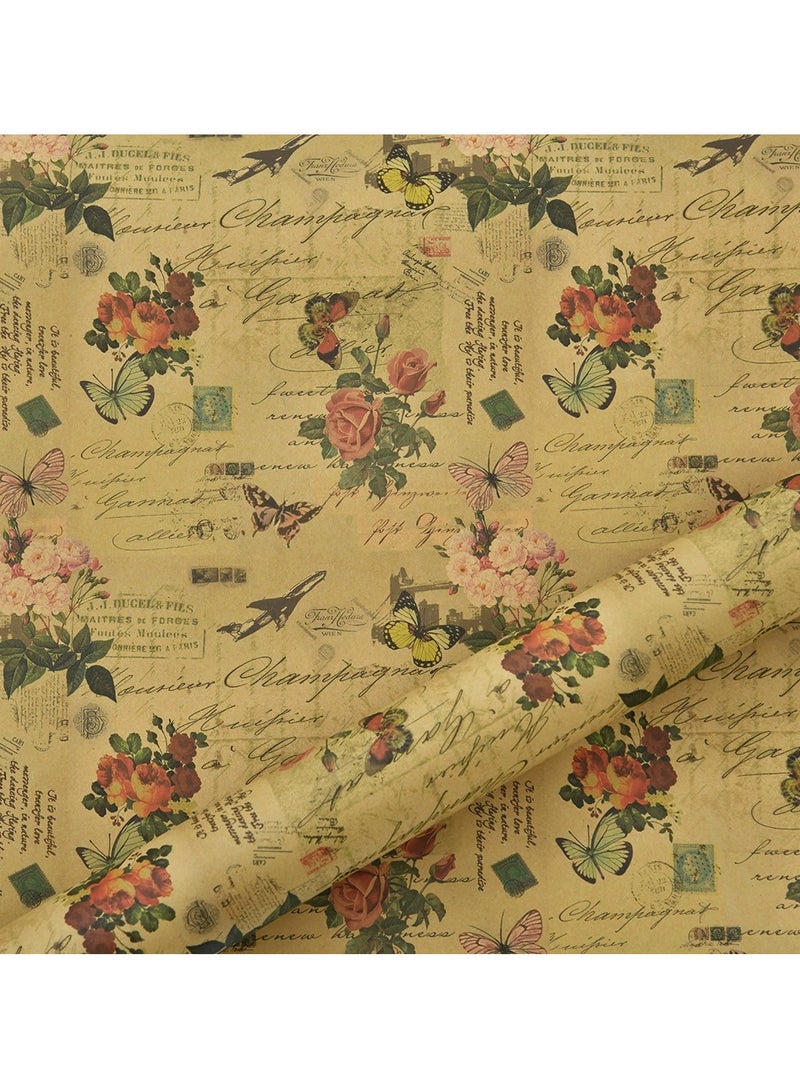 6 Sheets Gift Wrapping Paper With Accessories,Holiday Gift Wrapping Paper,Birthday Gift Box Gift Wrapping DIY,Gift Wrapping Paper for Birthday,Holiday,Wedding Party,Kids Gift Wrapping(70cmX50cm) - Image 4