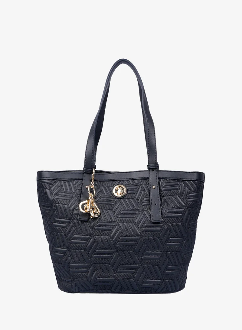 U.S. Polo Assn. Women's Tote Bag, Ladies Large Capacity Shoulder Bag Handbag for Ladies Travel Bag for Girls Black