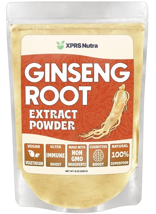XPRS Nutra - Ginseng Root Extract Powder - Ginseng Powder Supports Cognitive Function, Physical Performance, and Immune System - Vegan Friendly Panax Ginseng in Powder Form (8 Ounce) - Image 1