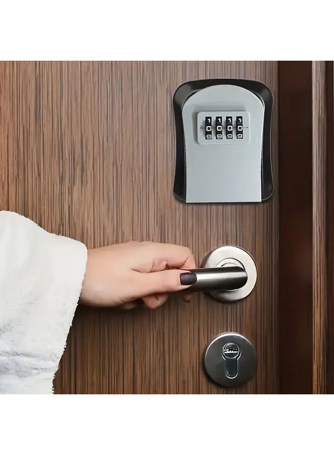 Heavy Duty Combination Key Lock Box Deep Grey 4 Digit Resettable Code Wall Mount - Image 2