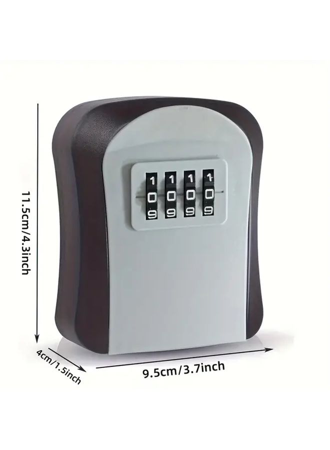 Heavy Duty Combination Key Lock Box Deep Grey 4 Digit Resettable Code Wall Mount - Image 5