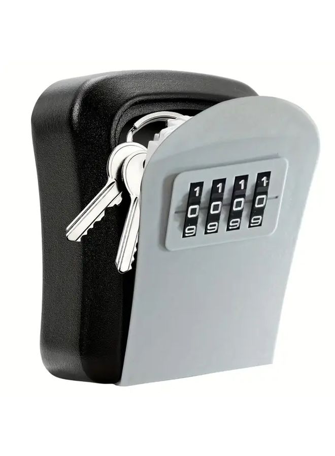 Heavy Duty Combination Key Lock Box Deep Grey 4 Digit Resettable Code Wall Mount - Image 1