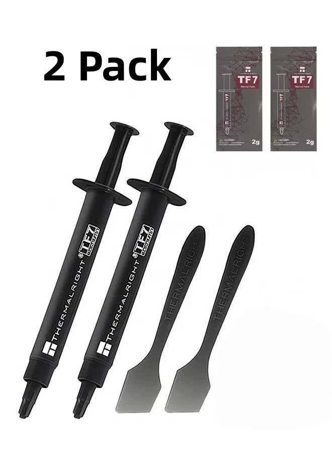 Thermalright 2-Pack TF7 Silver CPU Thermal Paste (2g*2), High Performance Thermal Compound Paste, Heat Sink Compound, Ultra-Low Thermal Impedance Thermal Grease for CPU/PS4/PS5/PC/GPU Coolers