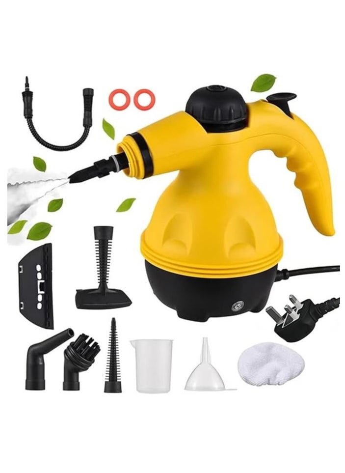 Hihonor Portable Handheld Steam Cleaner 1000w Multifunctional High Temperature With 9 Pieces Accessories Suitable For Kitchen Sofa Bathroom Window  - Image 1