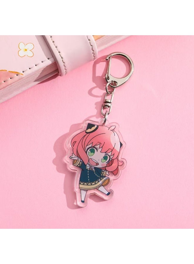 SPY×FAMILY Anya Forger Anime Acrylic Keychain with Metal Lobster Clasp - Image 1