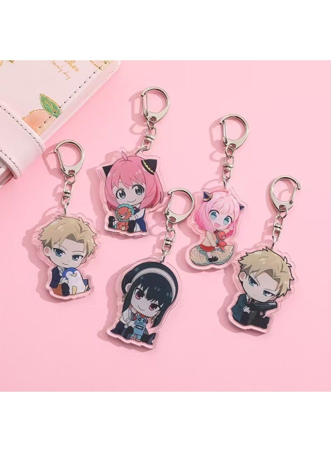 SPY×FAMILY Anya Forger Anime Acrylic Keychain with Metal Lobster Clasp - Image 2