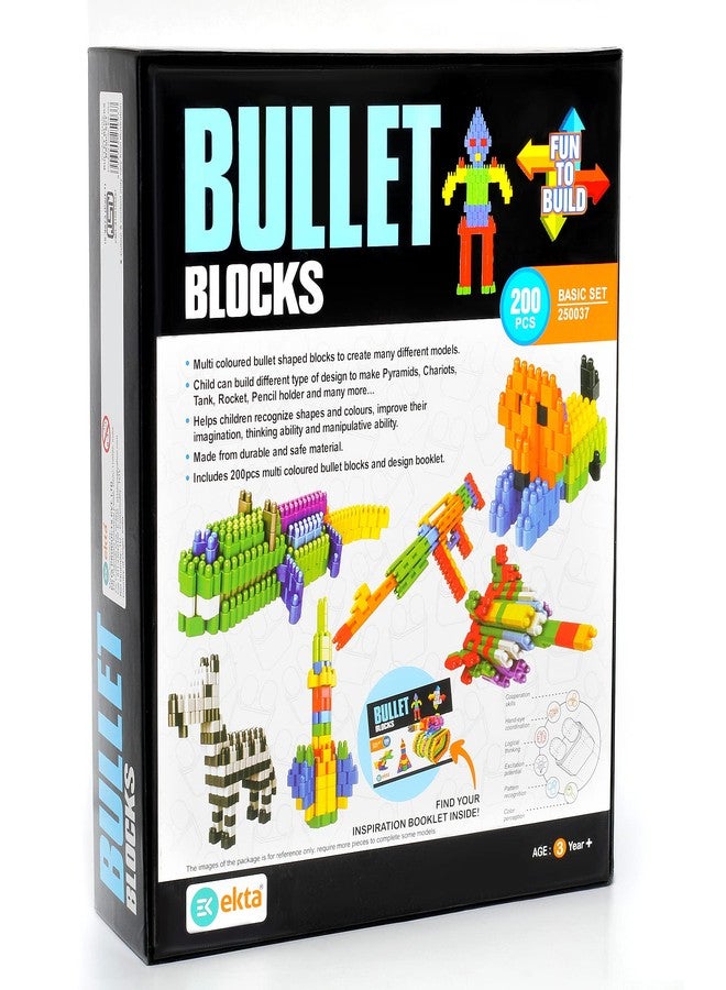 EKTA Bullet Blocks Basic Set Game, 200pcs Interlocking Blocks to Play & Learn Bullet Blocks Activity Game - Image 4