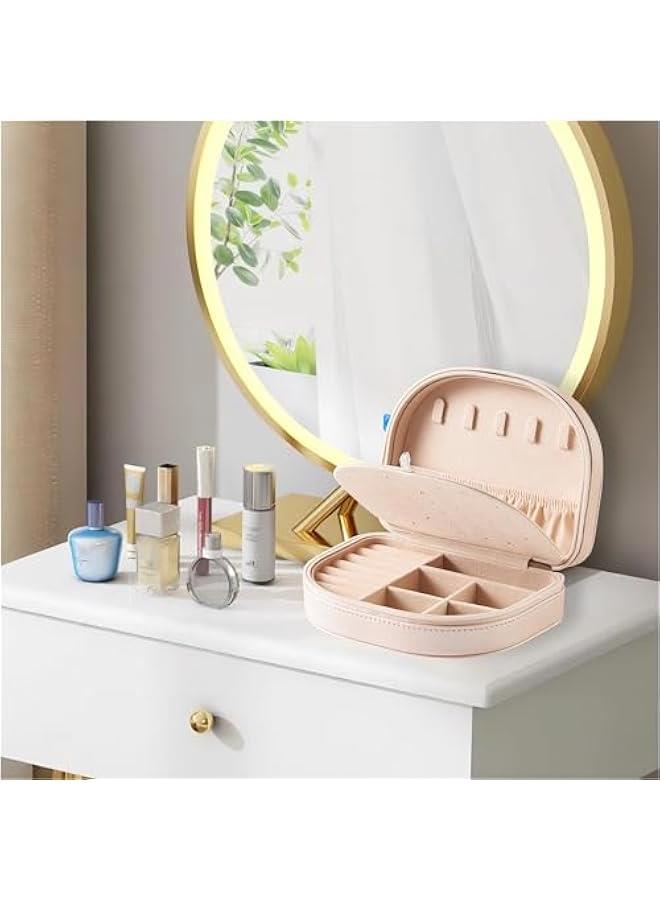 HOOKOR Travel Jewelry Box,Travel Jewelry Case,Seashell-Shaped Jewelry Box, Jewelry Organizer Box for Women, Jewelry Storage Box for Rings, Earrings, Necklaces and Bracelets (Beige) - Image 3