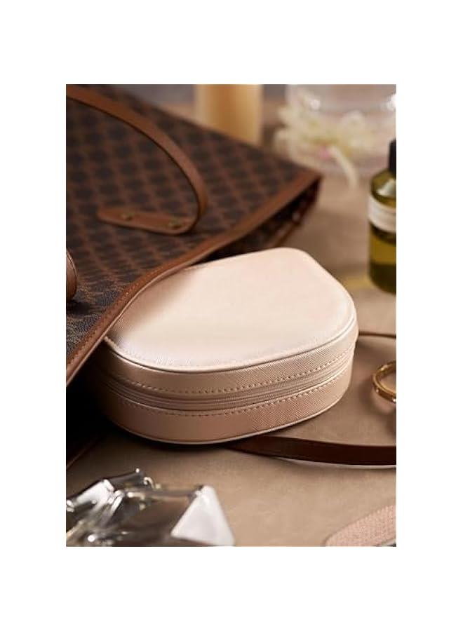HOOKOR Travel Jewelry Box,Travel Jewelry Case,Seashell-Shaped Jewelry Box, Jewelry Organizer Box for Women, Jewelry Storage Box for Rings, Earrings, Necklaces and Bracelets (Beige) - Image 4
