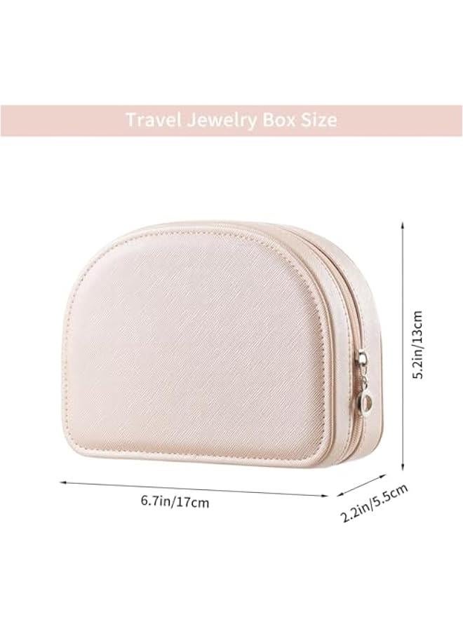 HOOKOR Travel Jewelry Box,Travel Jewelry Case,Seashell-Shaped Jewelry Box, Jewelry Organizer Box for Women, Jewelry Storage Box for Rings, Earrings, Necklaces and Bracelets (Beige) - Image 5
