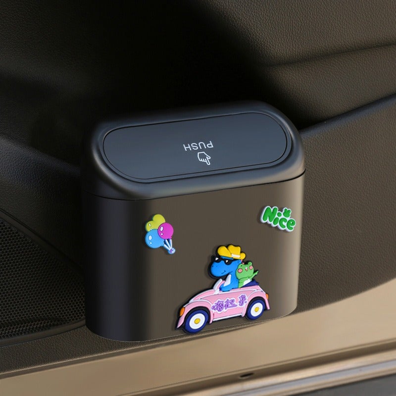 Car Trash Can Hanging Door Storage Organizer Multi-functional Front Seat Car Trash Bin with Umbrella Holder, Car Interior Decor