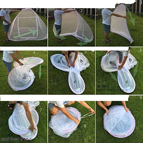 DIVAYANSHI Mosquito Net for Single Bed | Foldable Machardani | Polyester Strong 30GSM mesh | PVC Coated Corrosion Resistant Steel Wire- Blue - Image 4