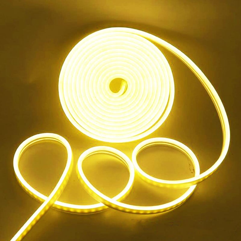 MLD MLD ROP1324 Neon Strip Waterproof SMD 2835 120LEDsm LED Strip Light Flexible LED Neon Sign Lights for Home Decoration 20 MeterColor YellowSilicone Rubber  - Image 1