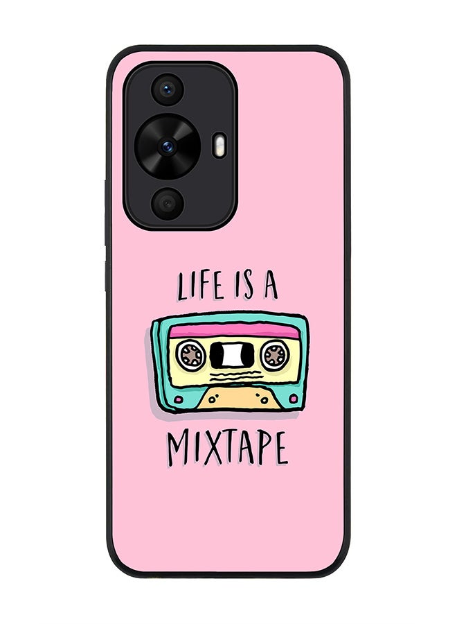 Stylizedd Rugged Black edge case for Huawei nova 12s / Huawei nova 11/ Huawei nova 12 Lite 4G, Slim fit Flexible Anti Drop Thin Cover - Life is a mixtape - Image 1