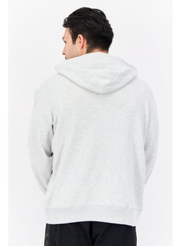 adidas Originals Men Sportswear Fit Long Sleeve Outdoor Hoodie, Light Grey  - Image 3