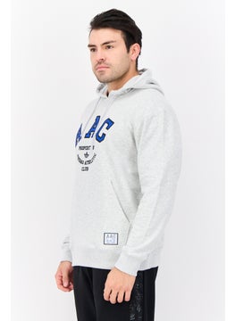 adidas Originals Men Sportswear Fit Long Sleeve Outdoor Hoodie, Light Grey  - Image 2
