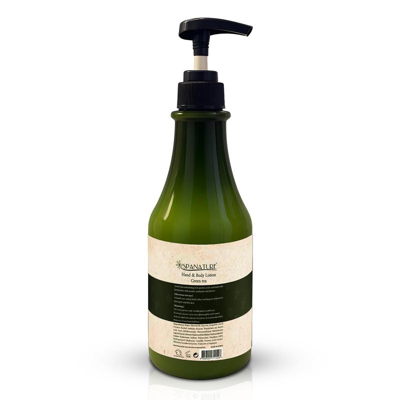 Spanature Green Tea Body Lotion For Women - Natural Green Tea Moisturizer for Face & Hands, Nourishing & Restoring Formula â€“ Non-Greasy, Fast Absorbing - 750ml/25oz with Pump, Made in Korea - Image 3