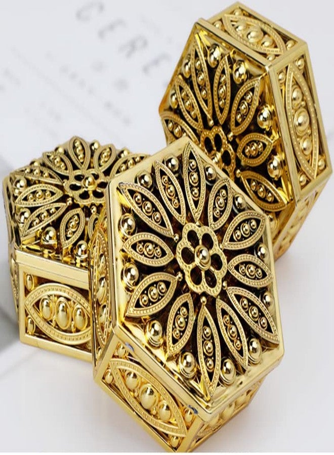 HAN SHENG 12 Pcs Hollow Out Hexagon Candy Boxes Wedding Favor Boxes Candy Storage Boxes Gift Boxes Baking Decoration for Wedding Christmas Birthday Party Decorating Ornament Container (Gold) - Image 4