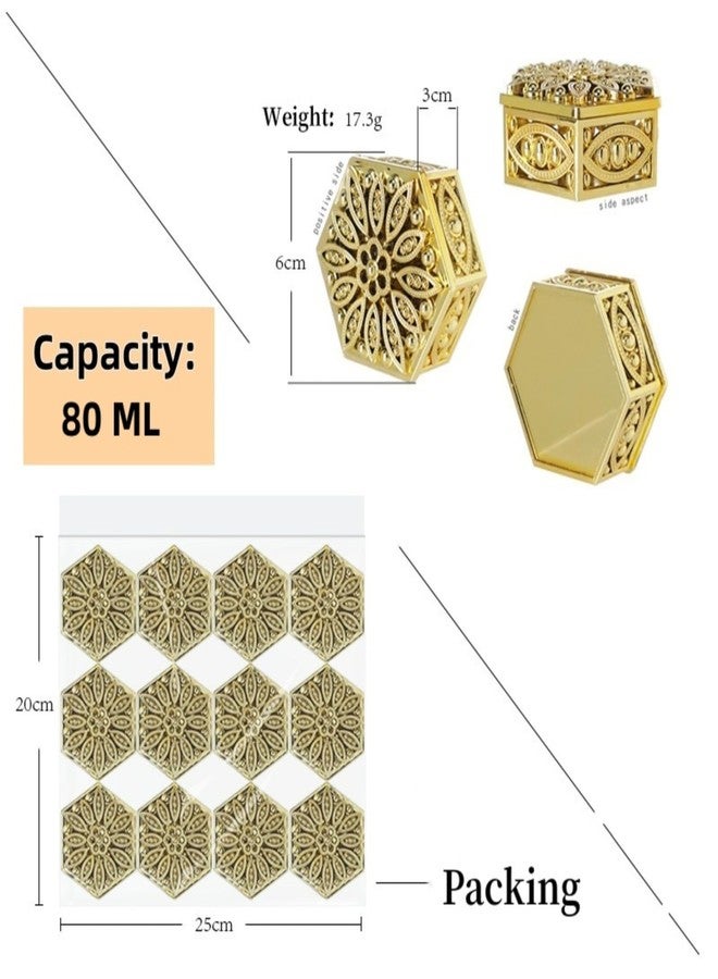 HAN SHENG 12 Pcs Hollow Out Hexagon Candy Boxes Wedding Favor Boxes Candy Storage Boxes Gift Boxes Baking Decoration for Wedding Christmas Birthday Party Decorating Ornament Container (Gold) - Image 2