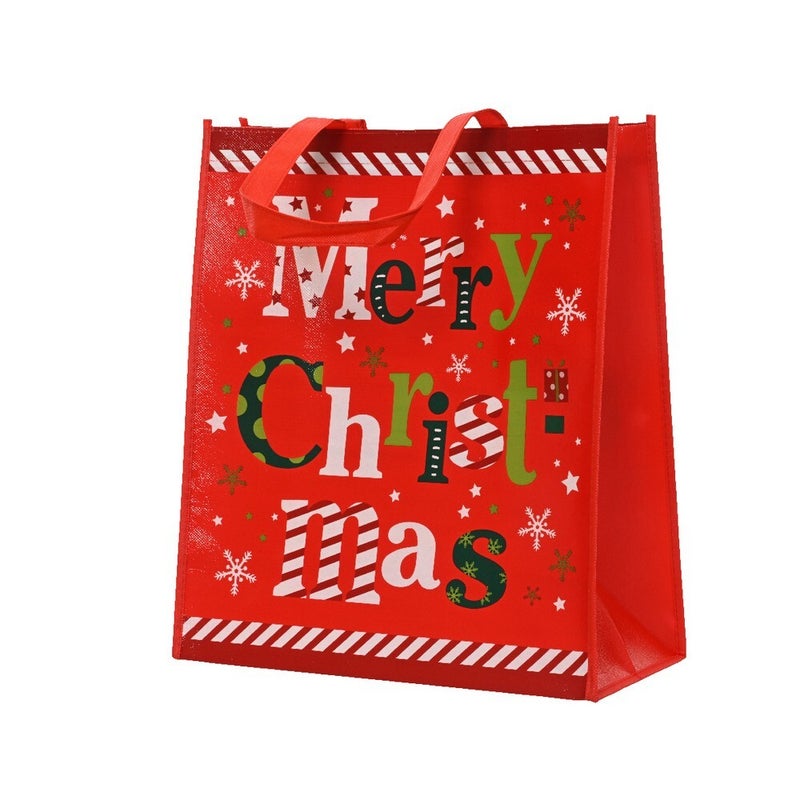 حقيبة هدايا كامينغك - قماش، تغليف عطلة عيد الميلاد، لف هدايا عيد الميلاد الاحتفالية، لمسة ديكور منزلي موسمية - أحمر XL